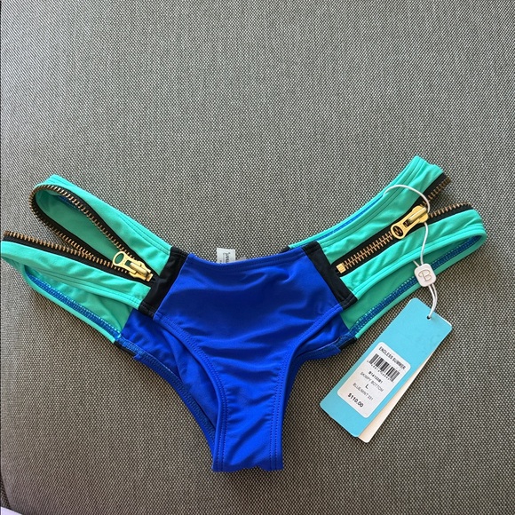 NWT Beach Bunny Blue and Green Bikini Bottom